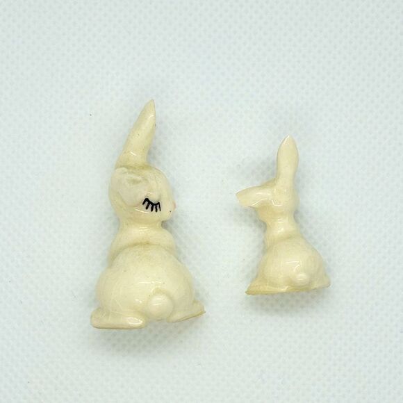 Retired vintage Hagen Renaker Mama and Baby Bunny Miniature Ceramic figures - Picture 10 of 11